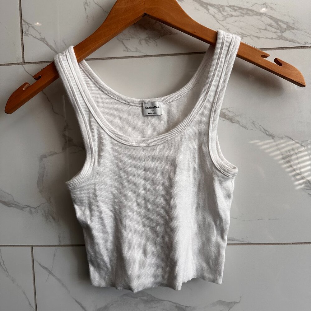 Aritzia Sunday Best Ribbed Cropped Tank #22